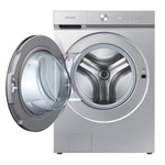 Samsung - Bespoke 5.3 cu. ft. Ultra Capacity Front Load Washer with Super Speed Wash and AI Smart Dial - Silver Steel