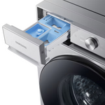 Samsung - Bespoke 5.3 cu. ft. Ultra Capacity Front Load Washer with Super Speed Wash and AI Smart Dial - Silver Steel