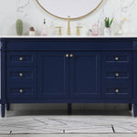 Ever Living Fawn 60-Inch Single Sink Vanity in Blue with a White Engineered Countertop, VF31860BL, FINAL PRICE: $799.99 + TAX [FBM-123]