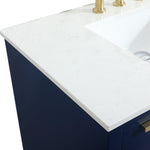 Ever Living Delta 36-Inch Single Sink Vanity in Blue with a Calacatta White Engineered Marble Countertop, VF19436BL, FINAL PRICE: $599.99 + TAX [FBM-146]