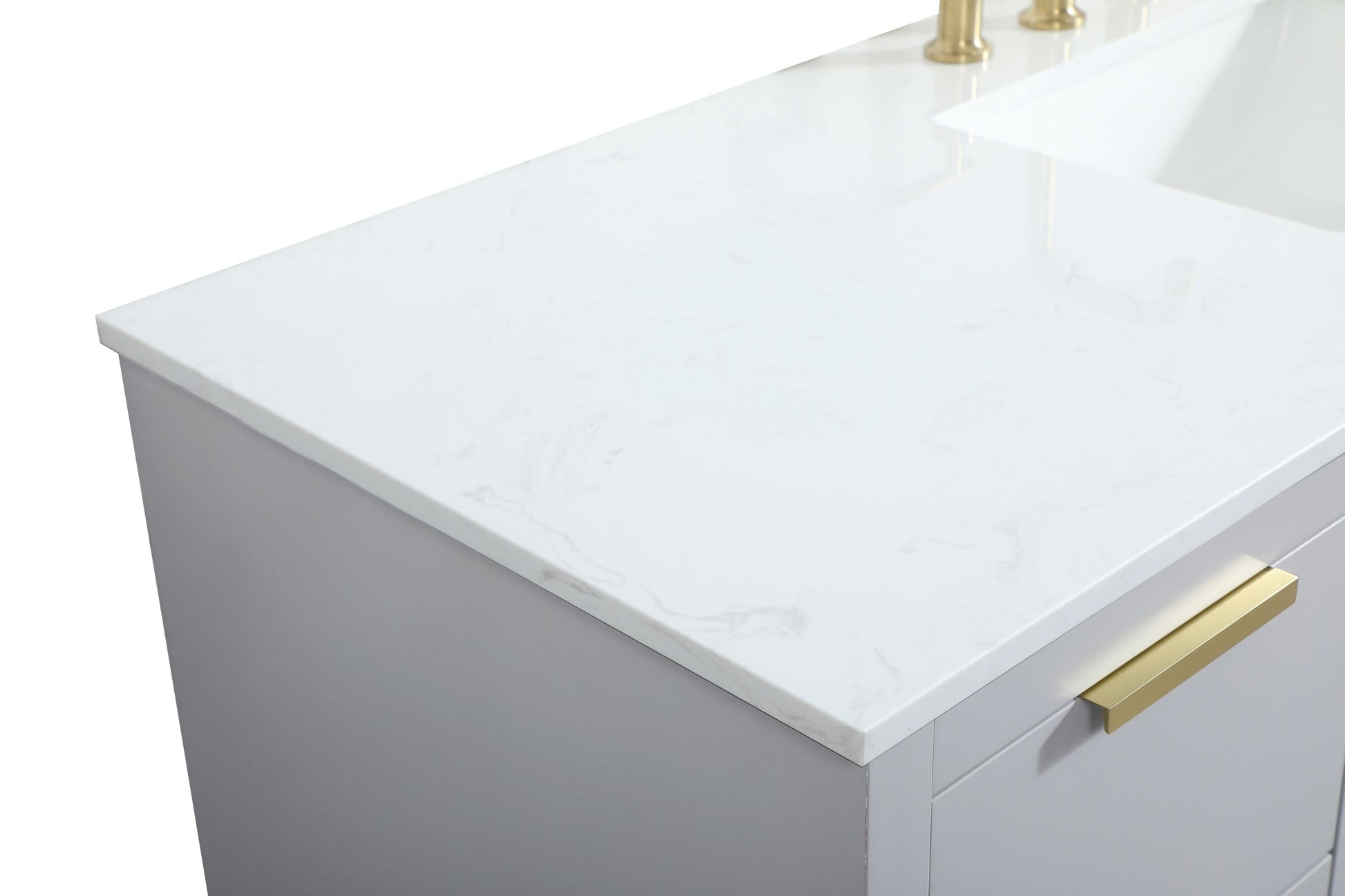 Ever Living Delta 54-Inch Single Sink Vanity in Light Grey with a Calacatta White Engineered Marble Countertop, VF19454GR, FINAL PRICE: $799.99 + TAX [FBM-117]