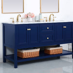 Ever Living Echo 72-Inch Double Sink Vanity in Blue with a Carrara White Marble Countertop, VF27072DBL, FINAL PRICE: $999.99 + TAX [FBM-119]