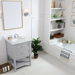 Ever Living Karly 24-Inch Single Sink Vanity in Light Grey with a  Countertop, VF27024GR, FINAL PRICE: $429.99 + TAX [FBM-131]
