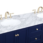 Ever Living Echo 72-Inch Double Sink Vanity in Blue with a Carrara White Marble Countertop, VF27072DBL, FINAL PRICE: $999.99 + TAX [FBM-119]
