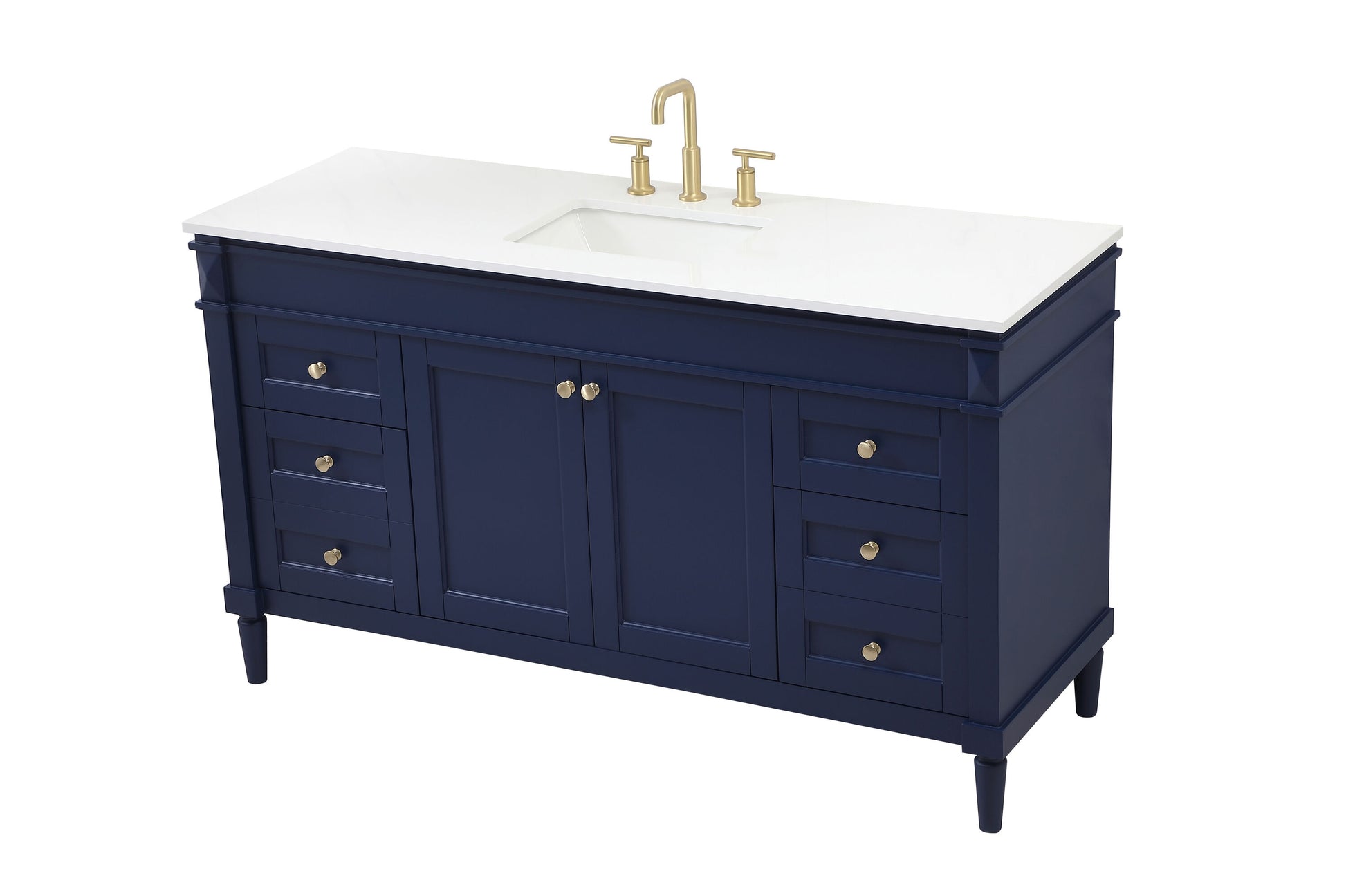 Ever Living Fawn 60-Inch Single Sink Vanity in Blue with a White Engineered Countertop, VF31860BL, FINAL PRICE: $799.99 + TAX [FBM-123]