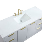 Ever Living Delta 54-Inch Single Sink Vanity in Light Grey with a Calacatta White Engineered Marble Countertop, VF19454GR, FINAL PRICE: $799.99 + TAX [FBM-117]