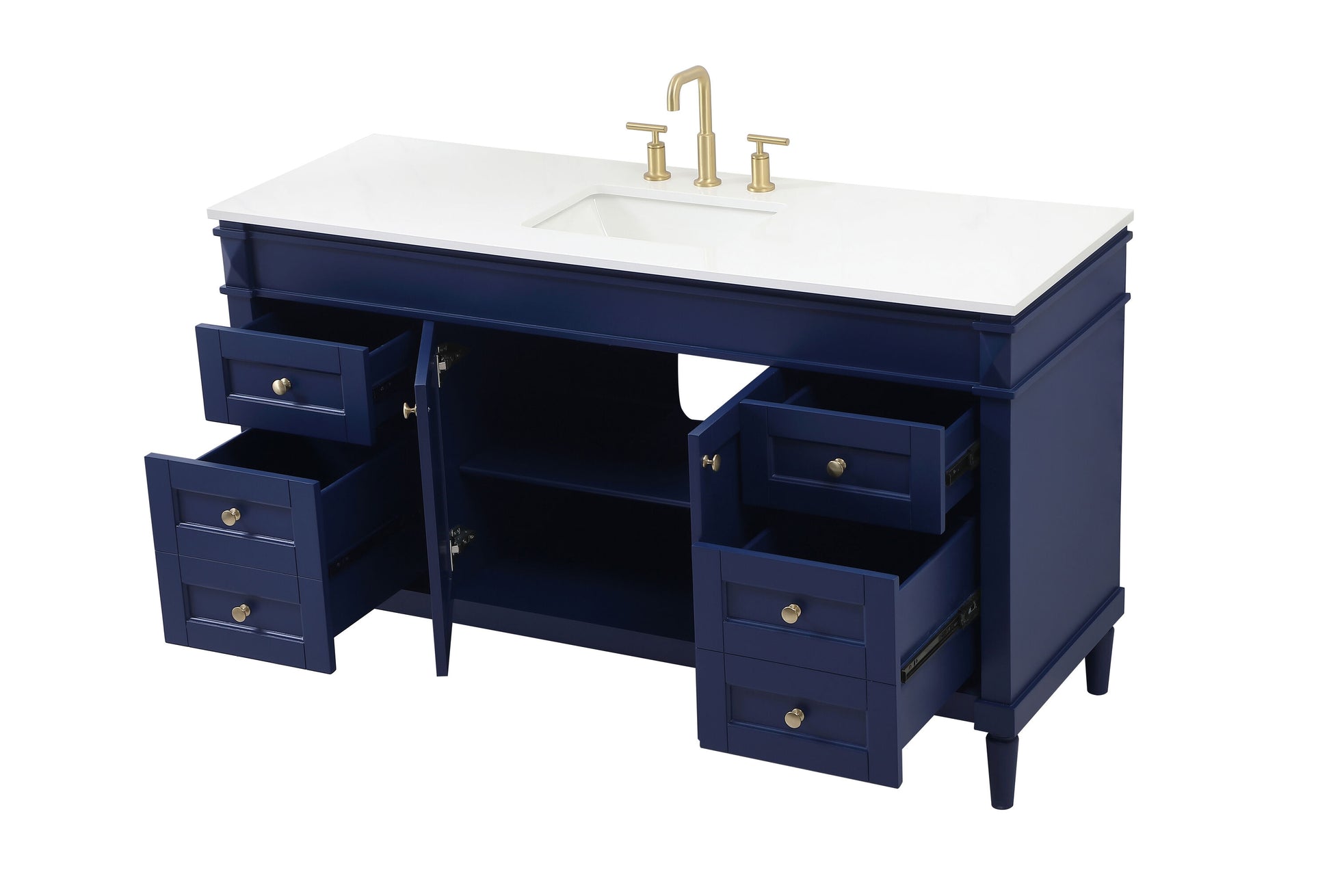 Ever Living Fawn 60-Inch Single Sink Vanity in Blue with a White Engineered Countertop, VF31860BL, FINAL PRICE: $799.99 + TAX [FBM-123]
