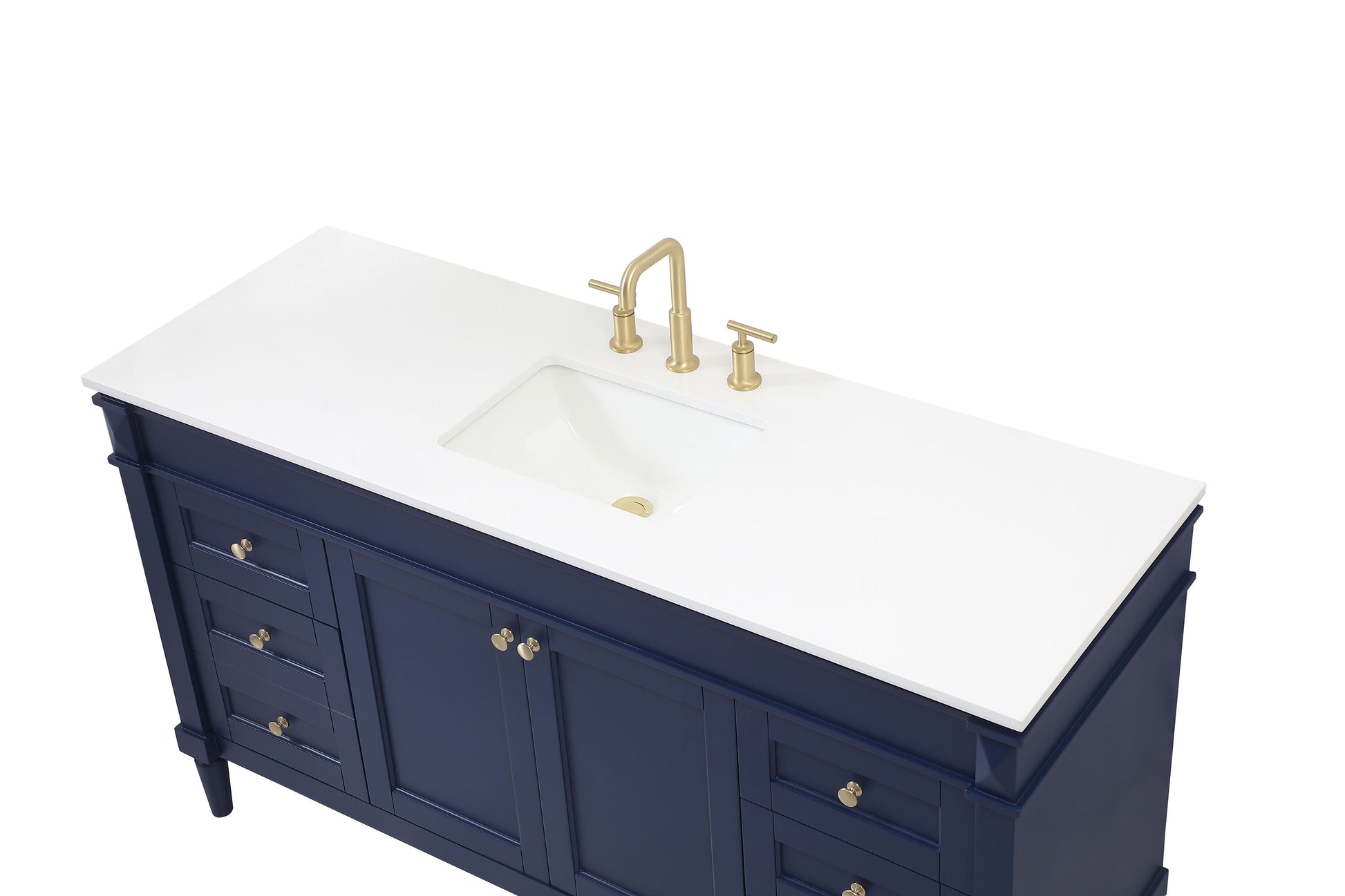 Ever Living Fawn 60-Inch Single Sink Vanity in Blue with a White Engineered Countertop, VF31860BL, FINAL PRICE: $799.99 + TAX [FBM-123]