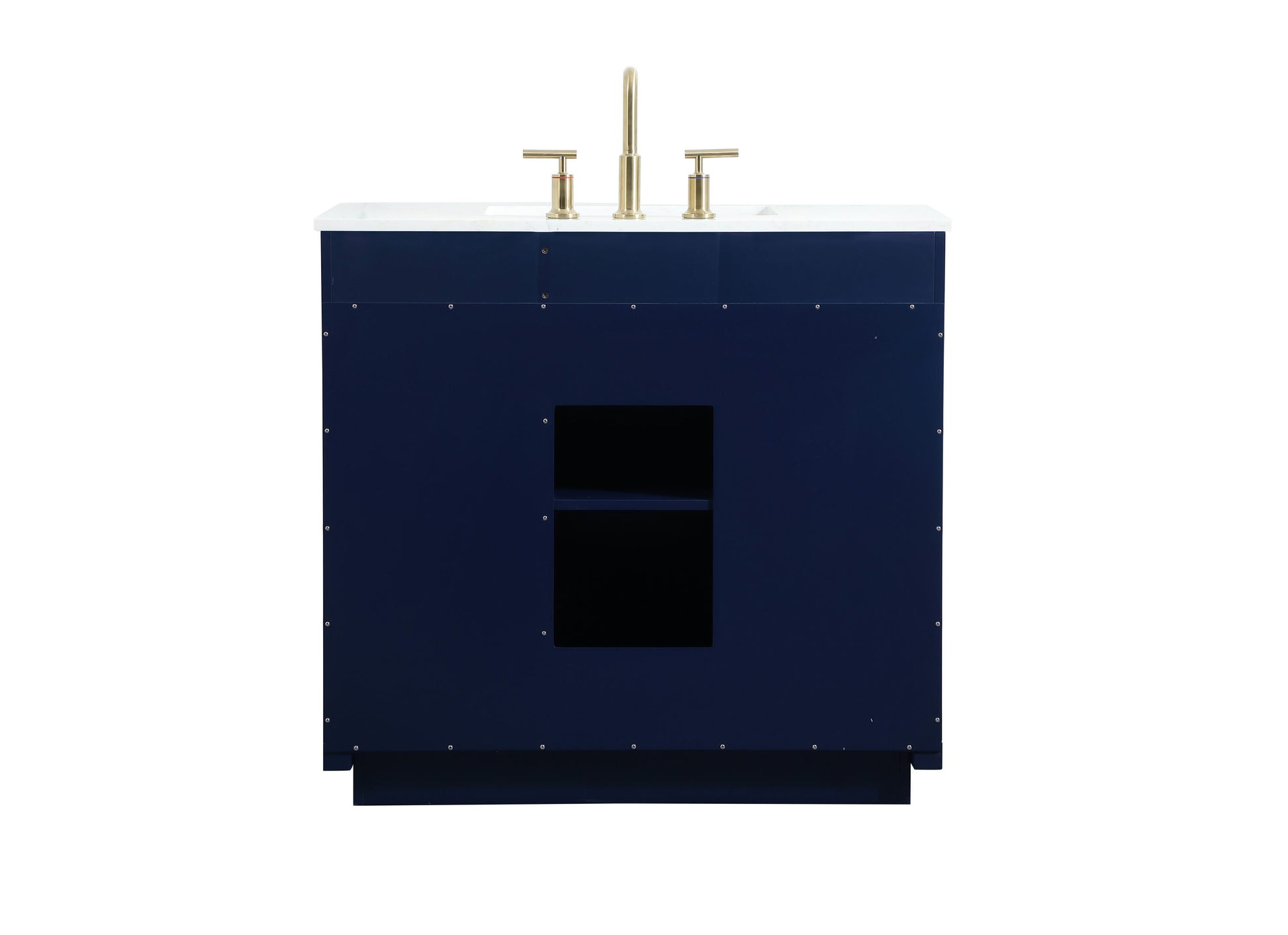 Ever Living Delta 36-Inch Single Sink Vanity in Blue with a Calacatta White Engineered Marble Countertop, VF19436BL, FINAL PRICE: $599.99 + TAX [FBM-146]