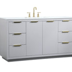 Ever Living Delta 54-Inch Single Sink Vanity in Light Grey with a Calacatta White Engineered Marble Countertop, VF19454GR, FINAL PRICE: $799.99 + TAX [FBM-117]