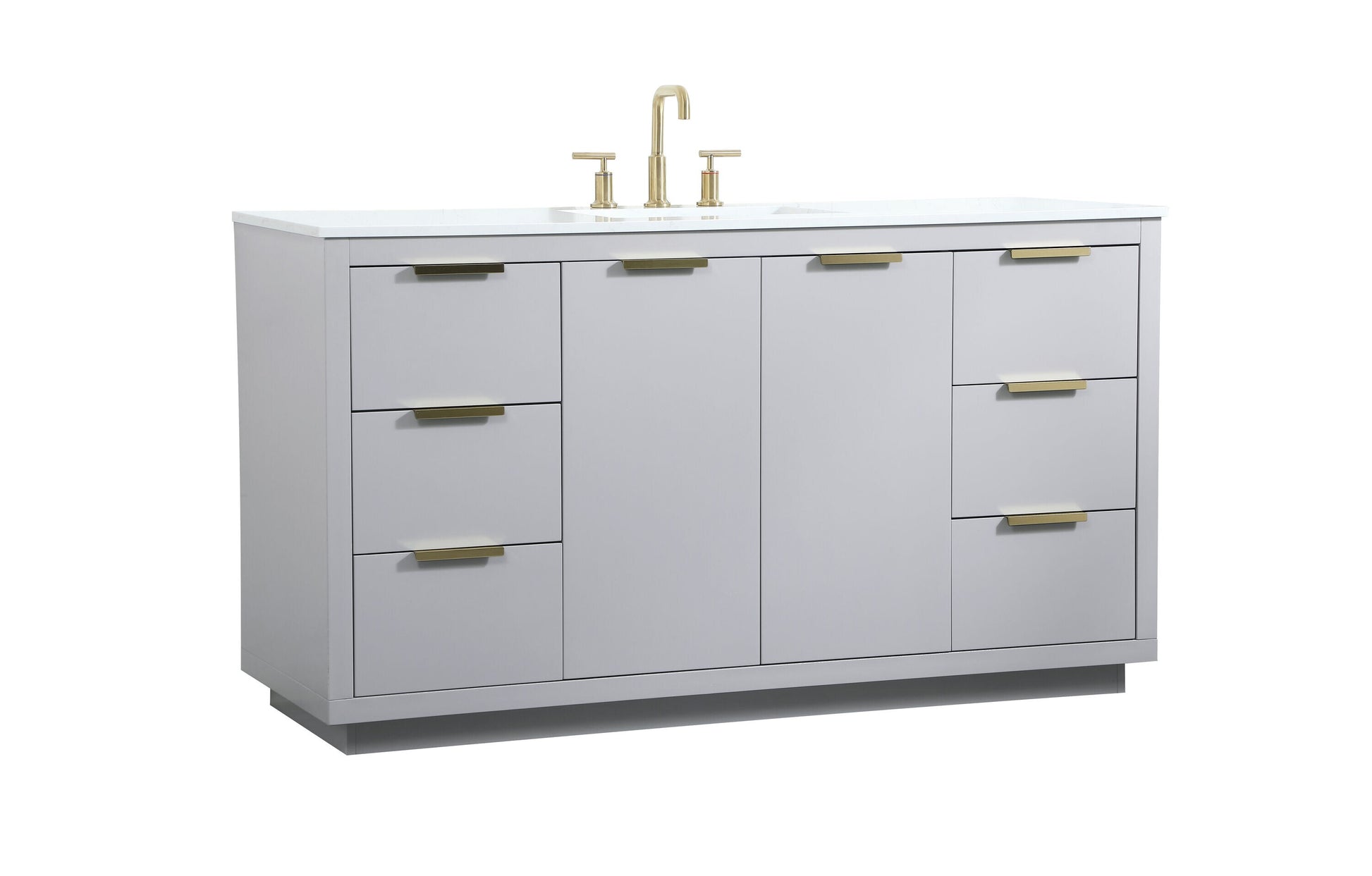 Ever Living Delta 54-Inch Single Sink Vanity in Light Grey with a Calacatta White Engineered Marble Countertop, VF19454GR, FINAL PRICE: $799.99 + TAX [FBM-117]