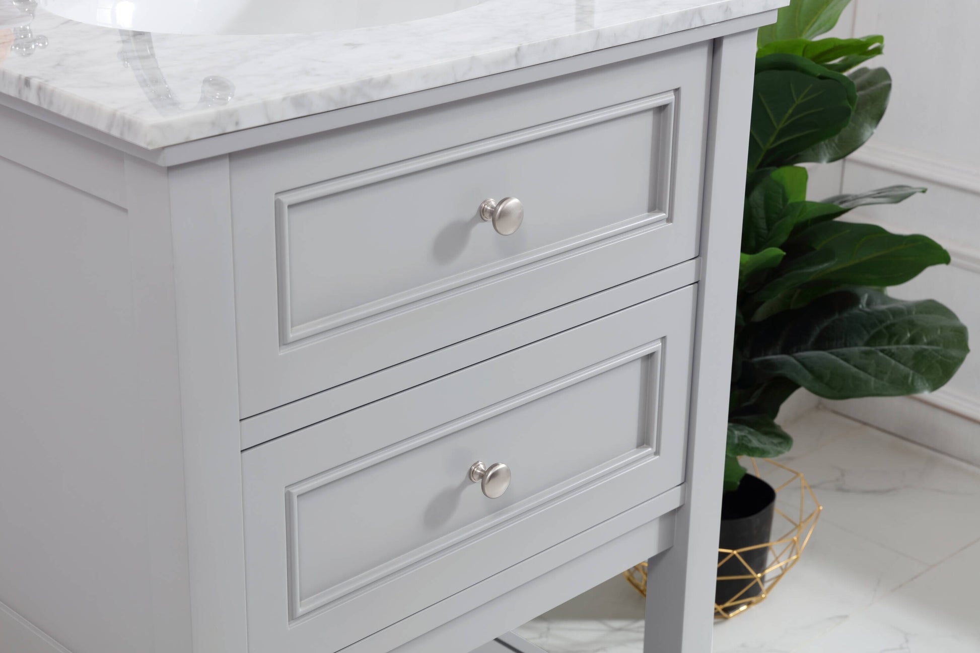 Ever Living Karly 24-Inch Single Sink Vanity in Light Grey with a  Countertop, VF27024GR, FINAL PRICE: $429.99 + TAX [FBM-131]