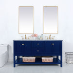 Ever Living Echo 72-Inch Double Sink Vanity in Blue with a Carrara White Marble Countertop, VF27072DBL, FINAL PRICE: $999.99 + TAX [FBM-119]