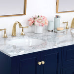 Ever Living Echo 72-Inch Double Sink Vanity in Blue with a Carrara White Marble Countertop, VF27072DBL, FINAL PRICE: $999.99 + TAX [FBM-119]