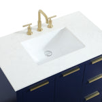Ever Living Delta 36-Inch Single Sink Vanity in Blue with a Calacatta White Engineered Marble Countertop, VF19436BL, FINAL PRICE: $599.99 + TAX [FBM-146]