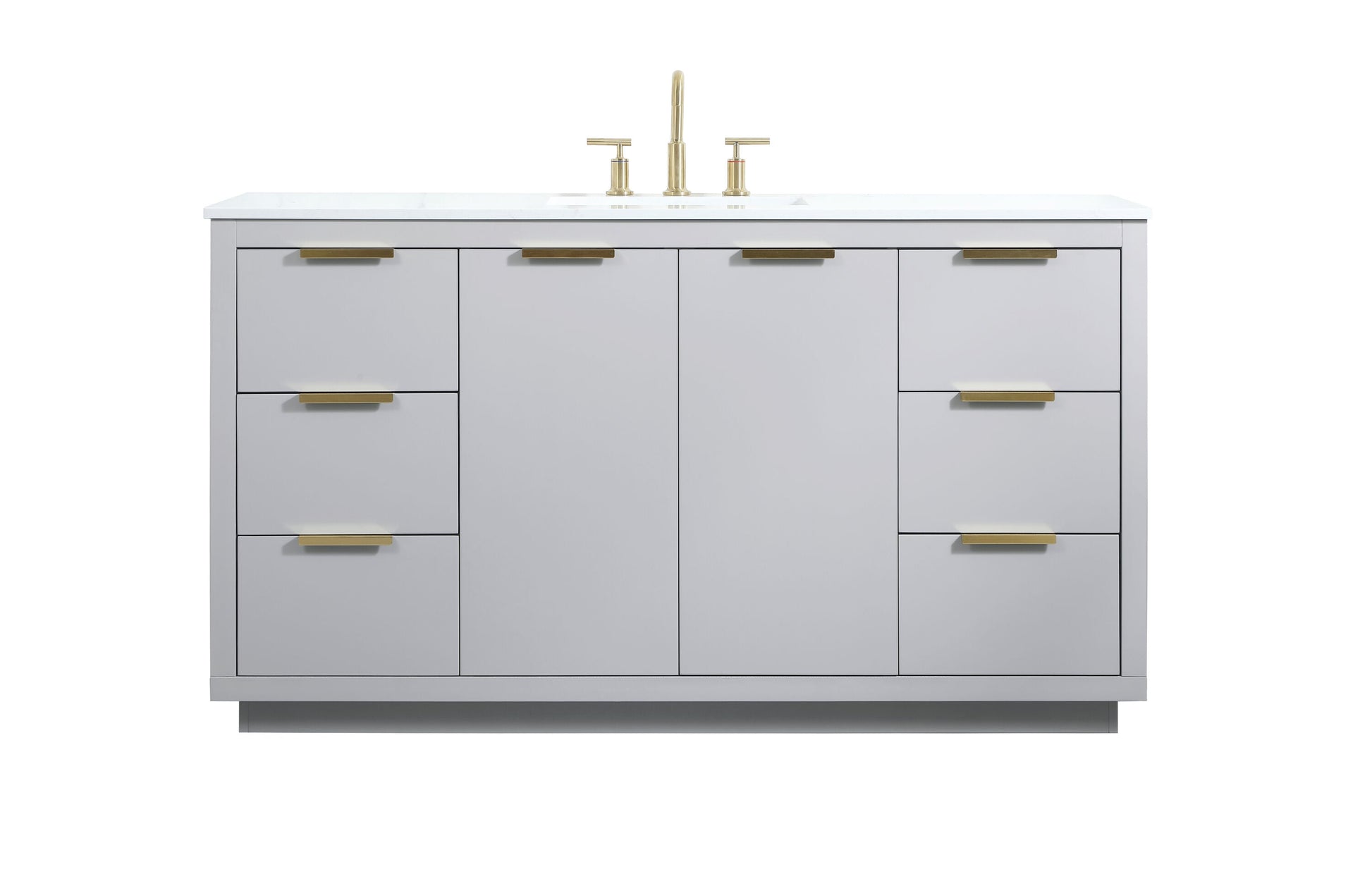 Ever Living Delta 54-Inch Single Sink Vanity in Light Grey with a Calacatta White Engineered Marble Countertop, VF19454GR, FINAL PRICE: $799.99 + TAX [FBM-117]
