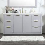Ever Living Delta 54-Inch Single Sink Vanity in Light Grey with a Calacatta White Engineered Marble Countertop, VF19454GR, FINAL PRICE: $799.99 + TAX [FBM-117]