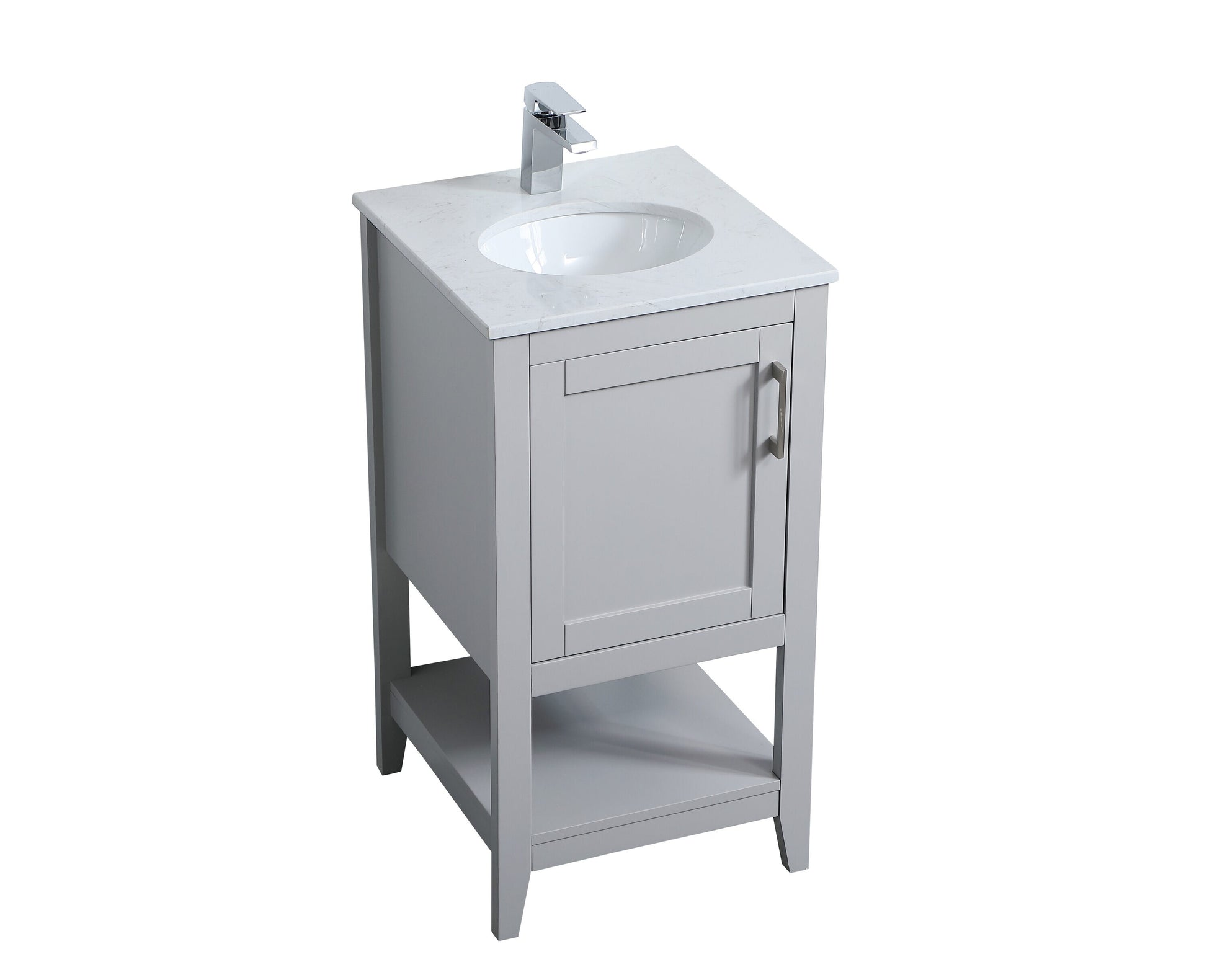 Ever Living Halo 18-Inch Single Sink Vanity in Light Grey with a  Countertop, VF16018GR, FINAL PRICE: $249.99 + TAX