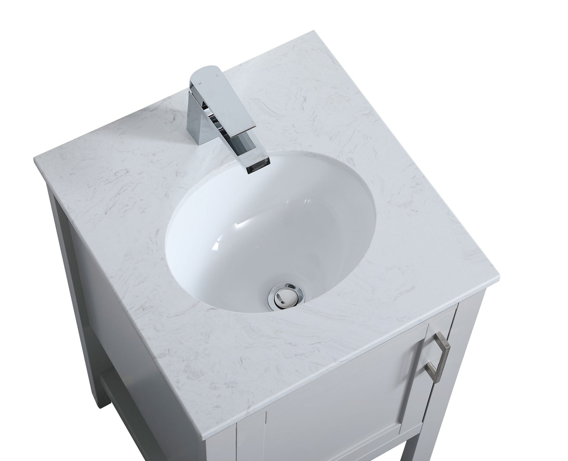 Ever Living Halo 18-Inch Single Sink Vanity in Light Grey with a  Countertop, VF16018GR, FINAL PRICE: $249.99 + TAX
