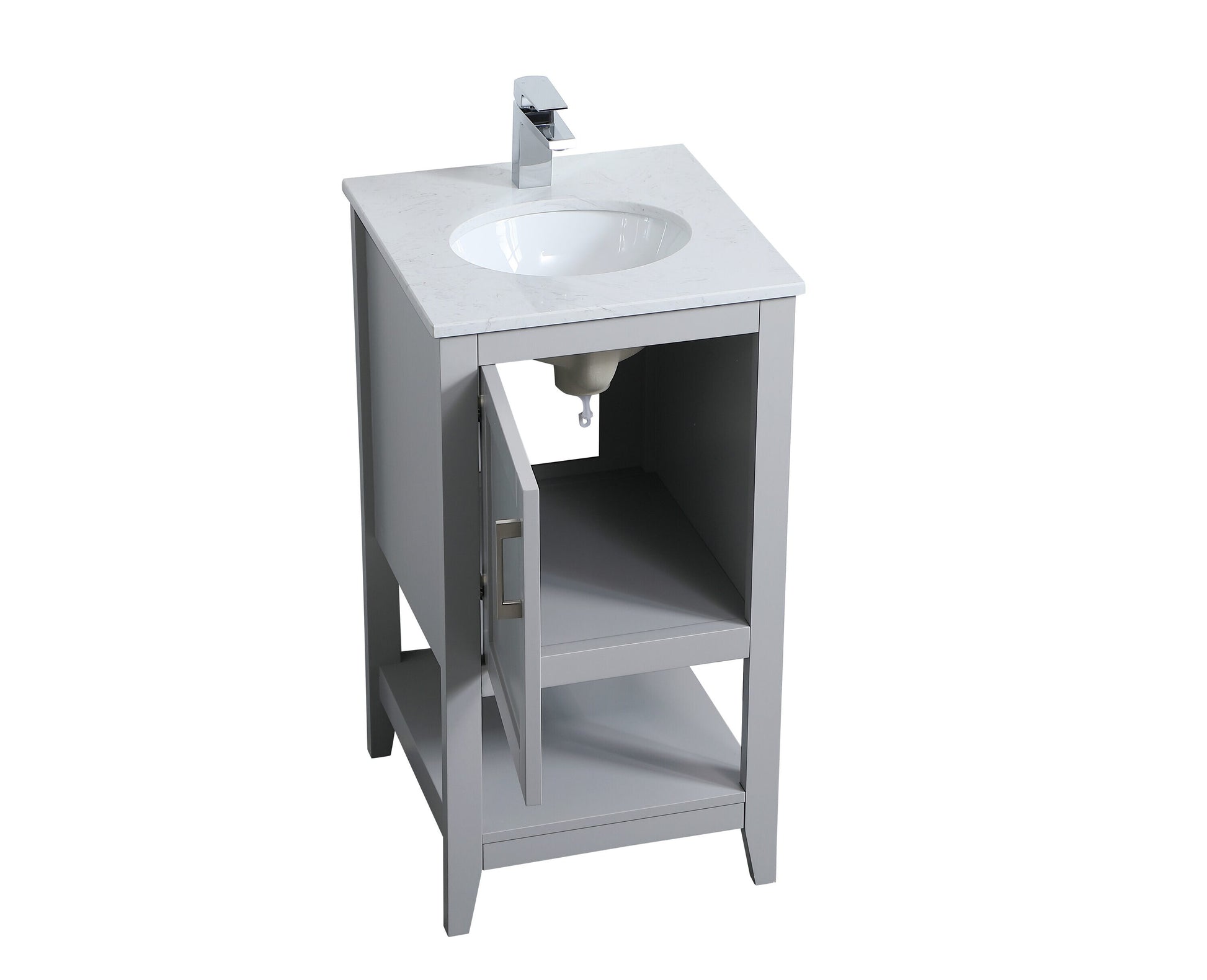 Ever Living Halo 18-Inch Single Sink Vanity in Light Grey with a  Countertop, VF16018GR, FINAL PRICE: $249.99 + TAX