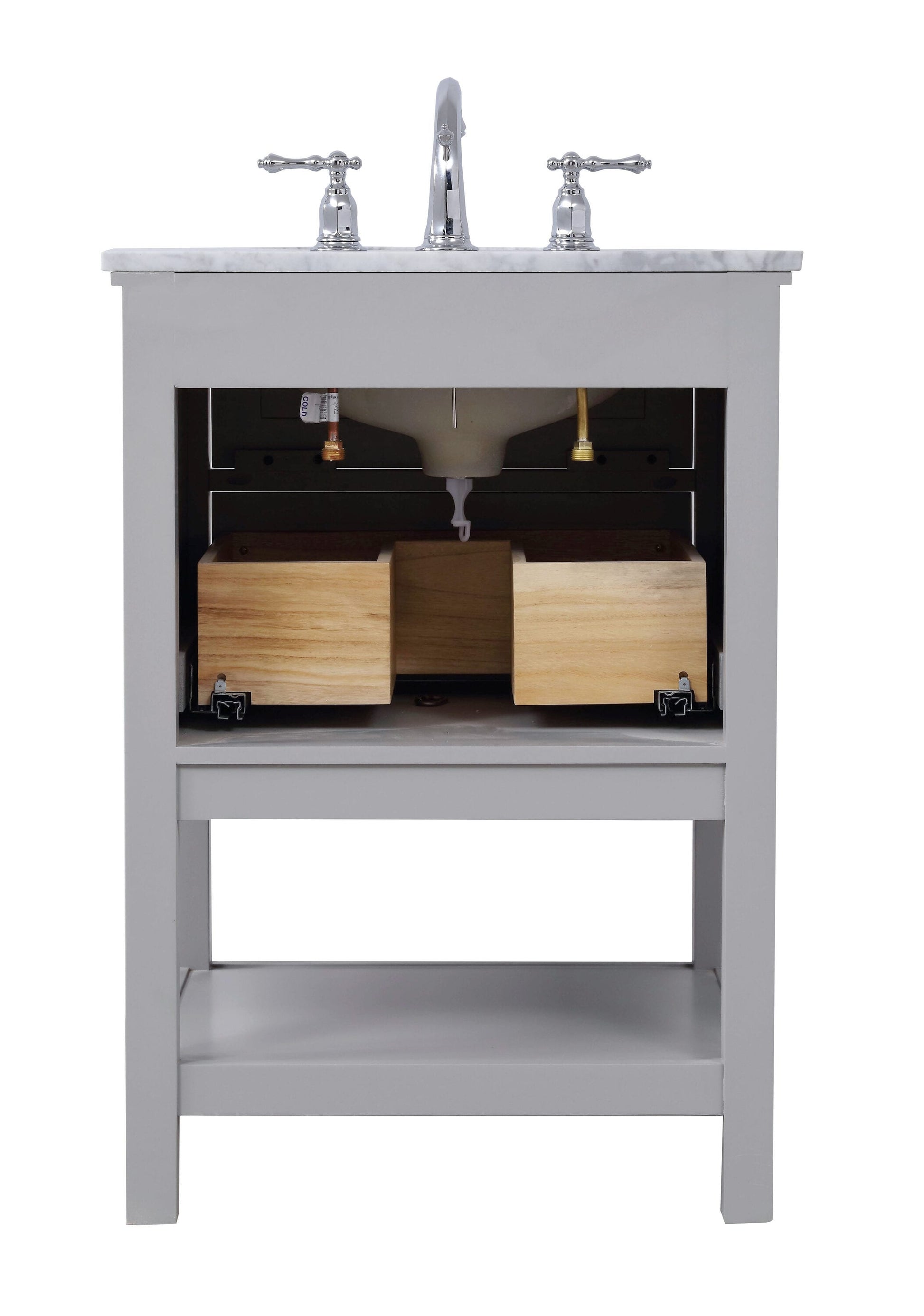 Ever Living Karly 24-Inch Single Sink Vanity in Light Grey with a  Countertop, VF27024GR, FINAL PRICE: $429.99 + TAX [FBM-131]