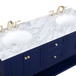 Ever Living Echo 72-Inch Double Sink Vanity in Blue with a Carrara White Marble Countertop, VF27072DBL, FINAL PRICE: $999.99 + TAX [FBM-119]