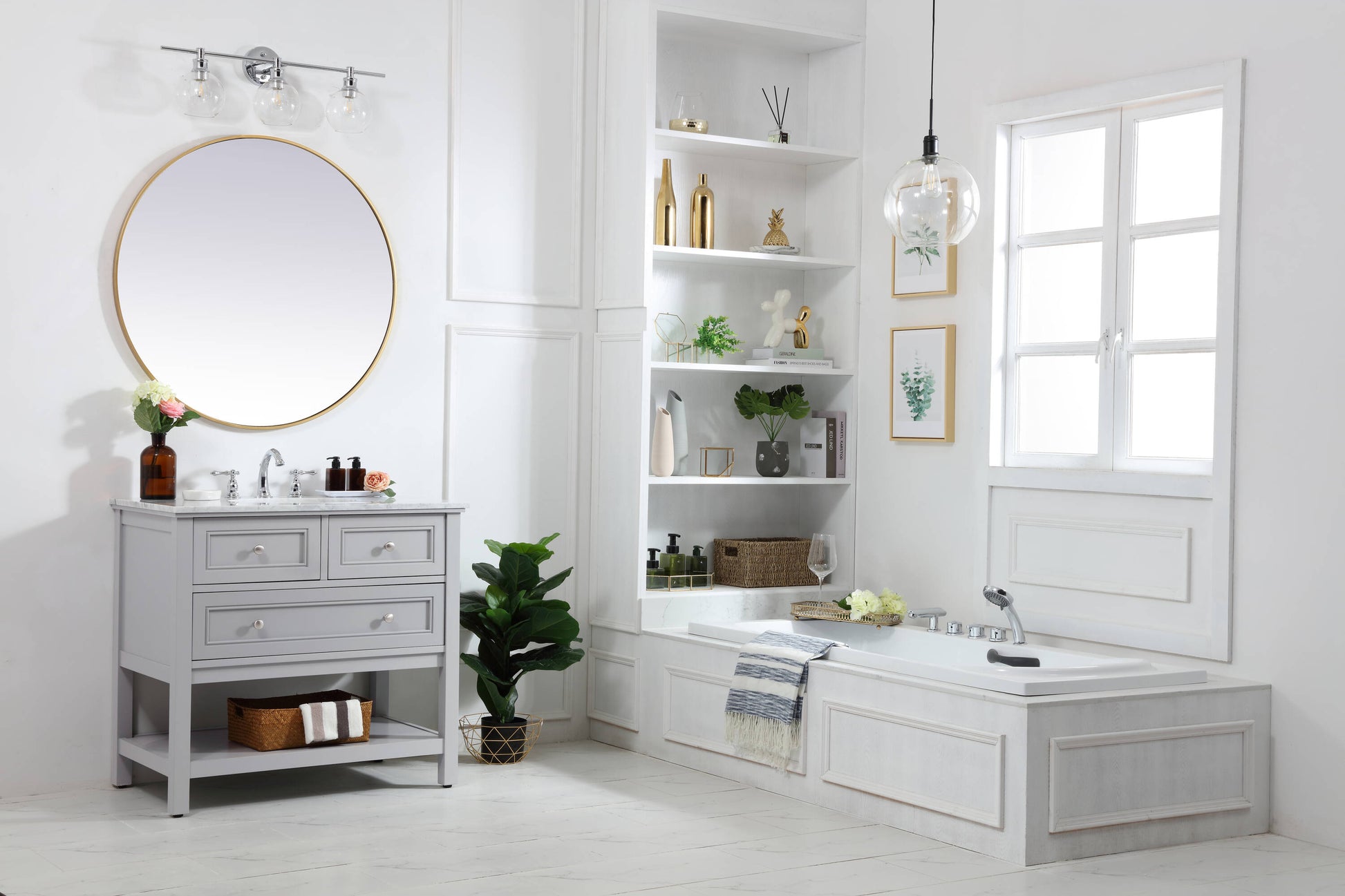 Ever Living Karly 36-Inch Single Sink Vanity in Light Grey with a Countertop, VF27036GR, FINAL PRICE: $579.99 + TAX [FBM-162]