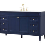 Ever Living Fawn 60-Inch Single Sink Vanity in Blue with a White Engineered Countertop, VF31860BL, FINAL PRICE: $799.99 + TAX [FBM-123]