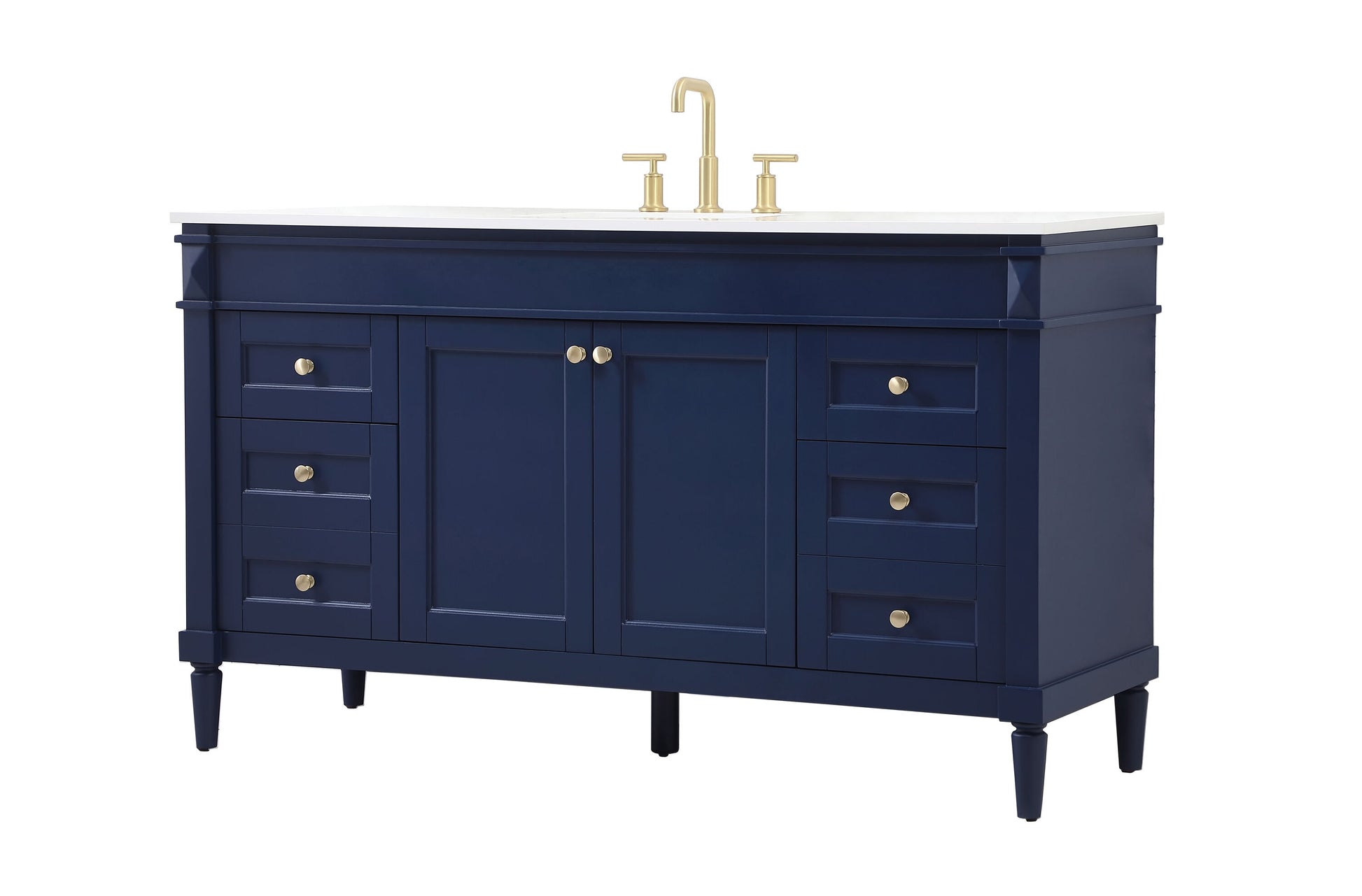 Ever Living Fawn 60-Inch Single Sink Vanity in Blue with a White Engineered Countertop, VF31860BL, FINAL PRICE: $799.99 + TAX [FBM-123]
