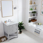 Ever Living Karly 24-Inch Single Sink Vanity in Light Grey with a  Countertop, VF27024GR, FINAL PRICE: $429.99 + TAX [FBM-131]