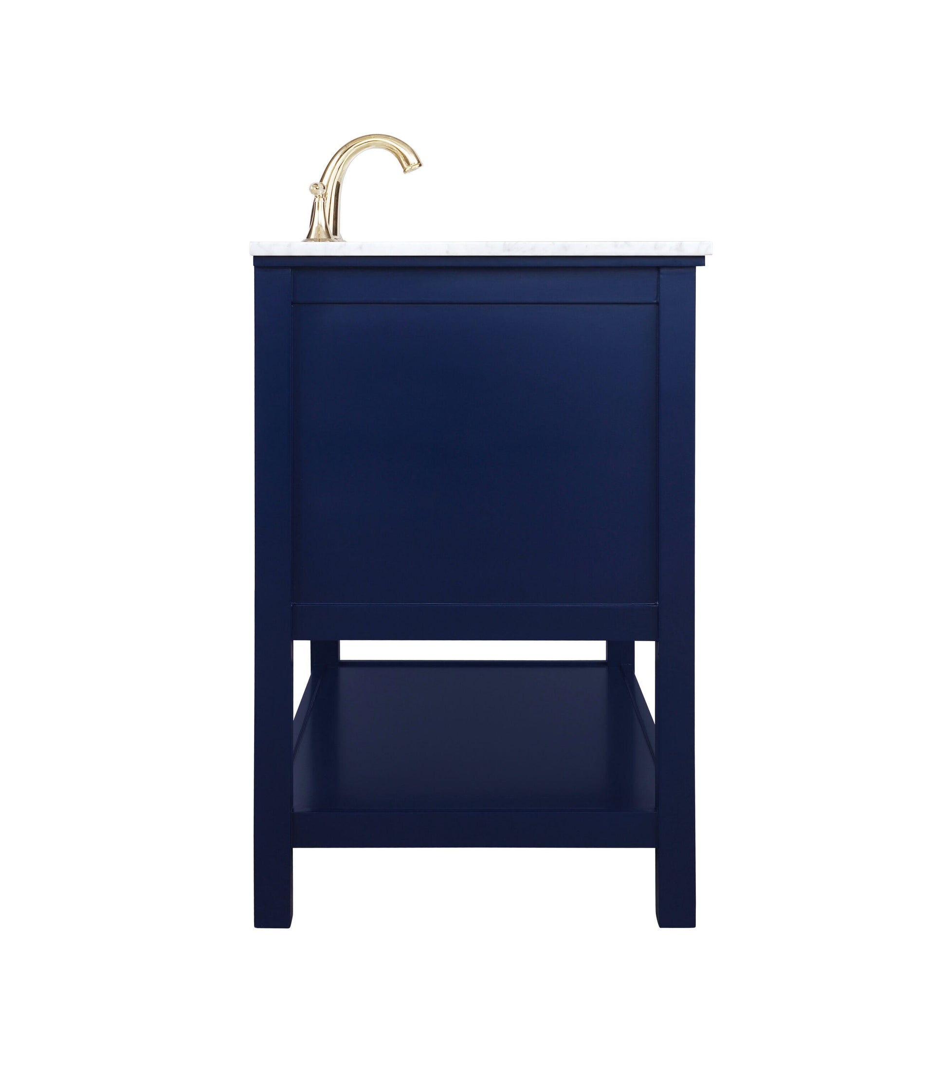 Ever Living Karly 36-Inch Single Sink Vanity in Blue with a Italian Carrara White Marble Countertop, VF27036BL