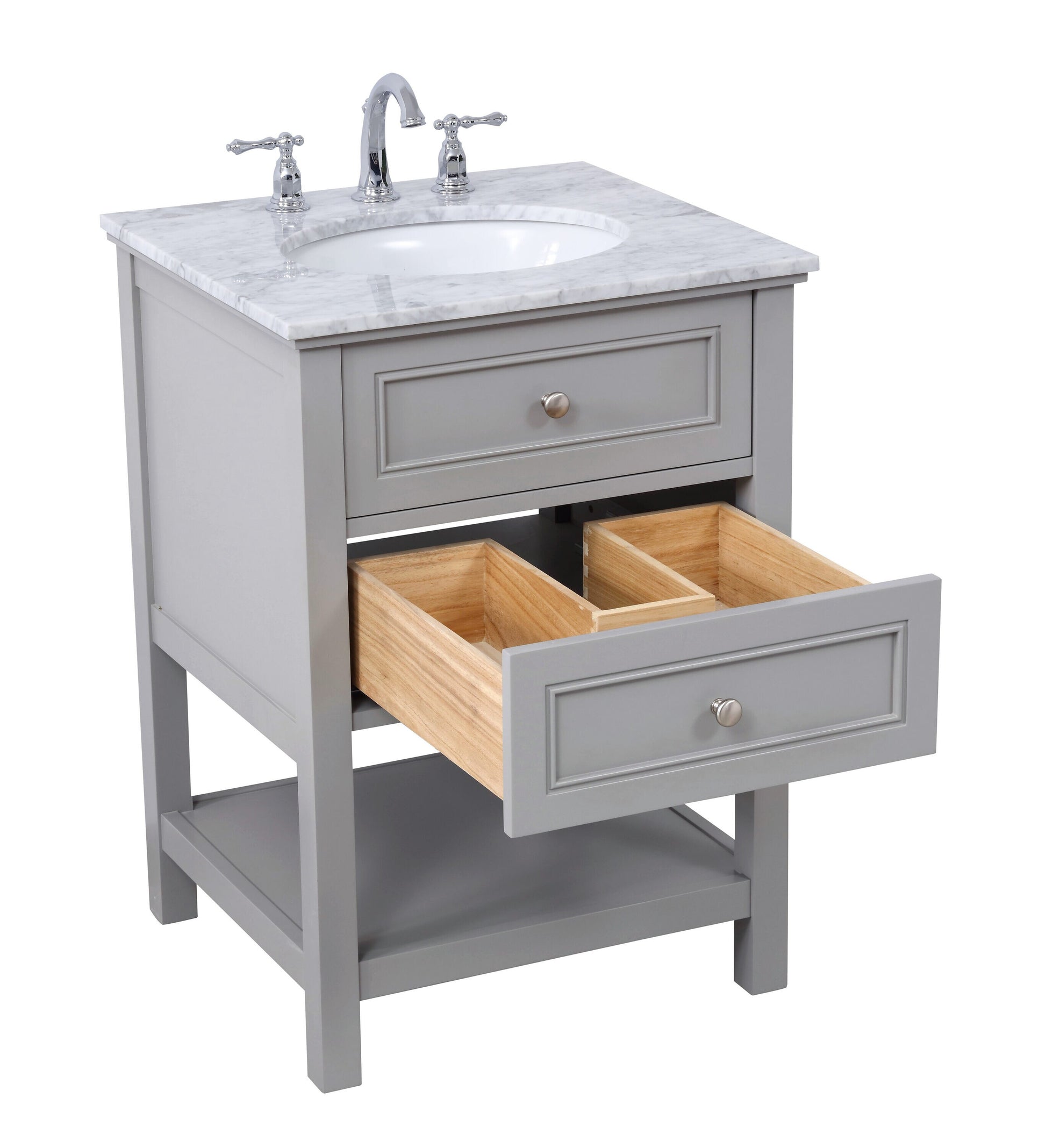 Ever Living Karly 24-Inch Single Sink Vanity in Light Grey with a  Countertop, VF27024GR, FINAL PRICE: $429.99 + TAX [FBM-131]