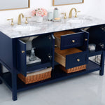 Ever Living Echo 72-Inch Double Sink Vanity in Blue with a Carrara White Marble Countertop, VF27072DBL, FINAL PRICE: $999.99 + TAX [FBM-119]