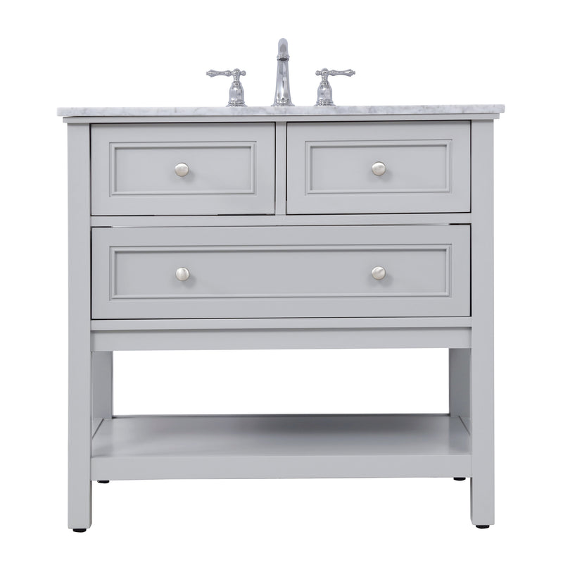 Ever Living Karly 36-Inch Single Sink Vanity in Light Grey with a Countertop, VF27036GR, FINAL PRICE: $579.99 + TAX [FBM-162]