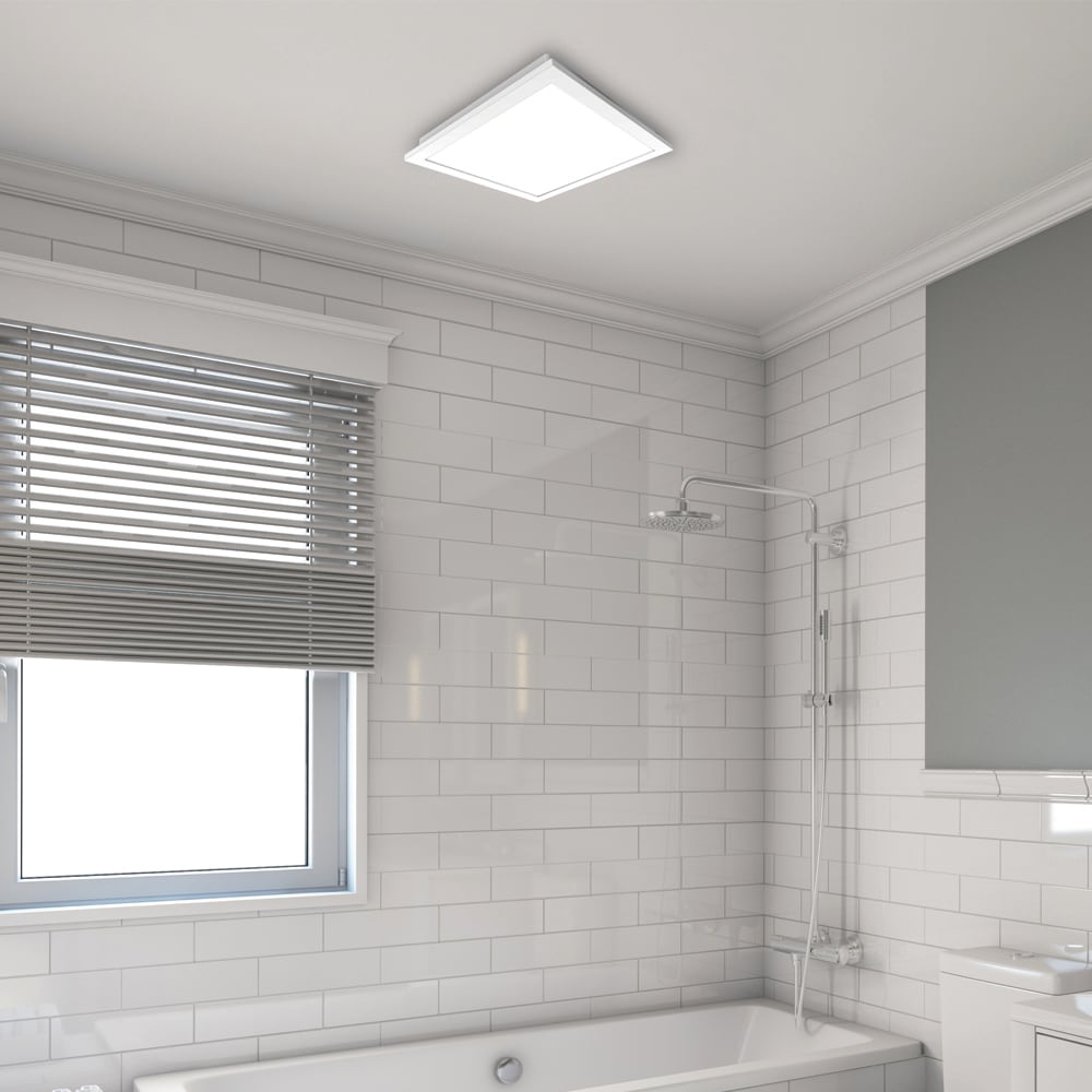 Utilitech Ventilation fan 1.5-Sone 100-CFM White Decorative Lighted Bathroom Fan (ENERGY STAR Certified)