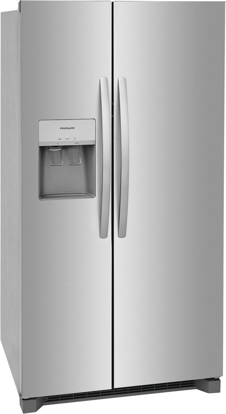 Frigidaire 25.6-cu ft Standard-Depth 36-in Wide Side-by-Side Refrigerator with Ice Maker ,Water and Ice Dispenser ( Fingerprint Resistant Stainless Steel ) ENERGY STAR Certified