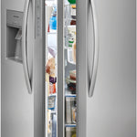 Frigidaire 25.6-cu ft Standard-Depth 36-in Wide Side-by-Side Refrigerator with Ice Maker ,Water and Ice Dispenser ( Fingerprint Resistant Stainless Steel ) ENERGY STAR Certified