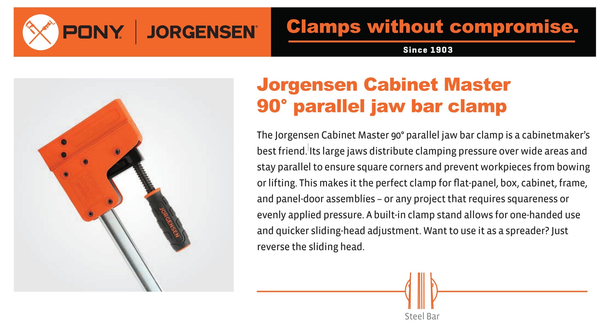 Jorgensen 6-in 600-lb Bar Clamp