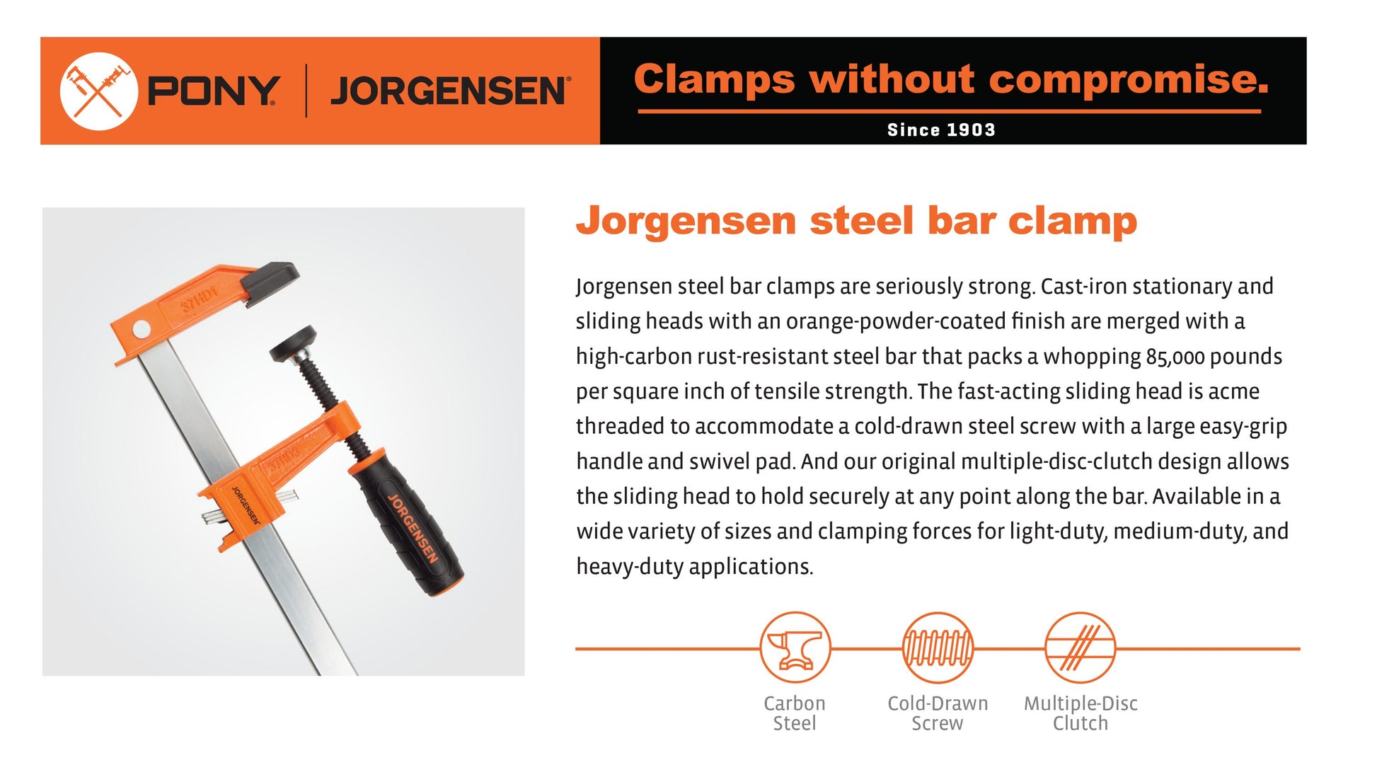 Jorgensen 6-in 600-lb Bar Clamp