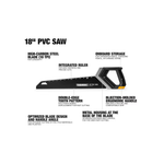 ToughBuilt 18" PVC Saw, Double-edge tooth design saw, High-carbon steel blade, TB-H4-26-18 *JR2407, MSRP: $27.98, Final Price: $16.99 +Tax