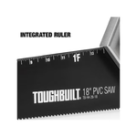 ToughBuilt 18" PVC Saw, Double-edge tooth design saw, High-carbon steel blade, TB-H4-26-18 *JR2407, MSRP: $27.98, Final Price: $16.99 +Tax