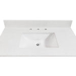Alpine Reserve Meridian 37-in White Engineered Marble Undermount Single Sink Widespread Faucet Mount Bathroom Vanity Top