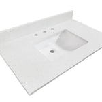 Alpine Reserve Meridian 37-in White Engineered Marble Undermount Single Sink Widespread Faucet Mount Bathroom Vanity Top