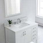 Alpine Reserve Meridian 37-in White Engineered Marble Undermount Single Sink Widespread Faucet Mount Bathroom Vanity Top