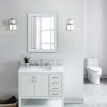 Alpine Reserve Meridian 37-in White Engineered Marble Undermount Single Sink Widespread Faucet Mount Bathroom Vanity Top