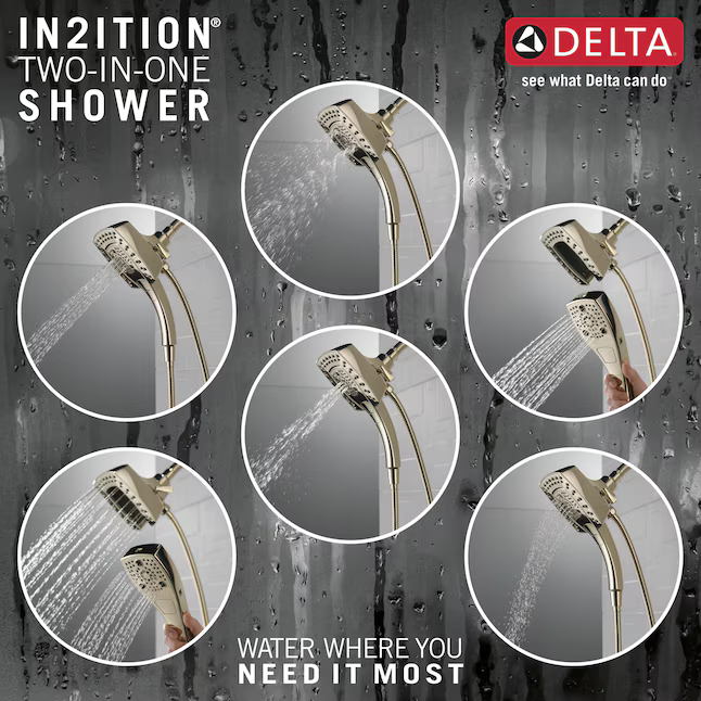 Delta Lumicoat Polished Nickel 5.75-in Square Dual/Combo Shower Head 2.5-GPM (9.5-LPM), 58474-PN-PR25 *JR2409, Retail: $531.40, FINAL PRICE: $199.99 + TAX