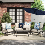 Style Selections 7.5-ft Steel Navy Push-button Tilt Market Patio Umbrella, UCS181A-NY  #4097302 *JR2509, Retail: $59.00, FINAL PRICE: $37.99 + TAX