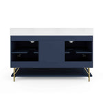 *ASSEMBLY REQUIRED* Summit Lane Calletano 60-in Navy Blue Undermount Double Sink Bathroom Vanity with White Quartz Top, SL60CTV, [FB234], MSRP: $2,149.00, Final Price: $899.99 + Tax