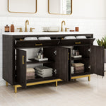 Summit Lane Fletcher 60-in Charcoal Undermount Double Sink Bathroom Vanity with White Lightly Veined Quartz Top, SL60FCV, [FB244], MSRP: $2,364.73, Final Price: $899.99 + Tax
