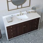 Summit Lane Larue 60-in Bright White/Cherry Undermount Single Sink Bathroom Vanity with White Quartz Top, SL60LRV, [FB248], MSRP: $2,599.00, Final Price: $899.99 + Tax